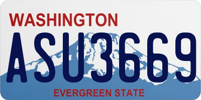 WA license plate ASU3669