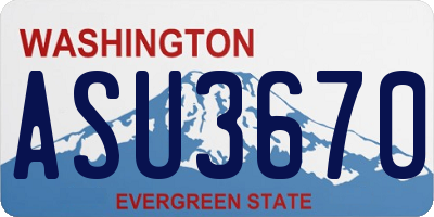 WA license plate ASU3670