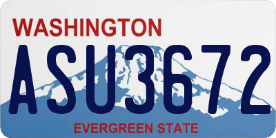 WA license plate ASU3672