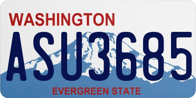 WA license plate ASU3685