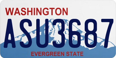 WA license plate ASU3687