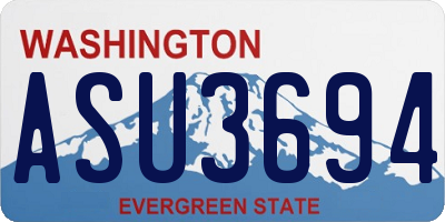 WA license plate ASU3694