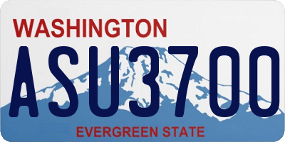 WA license plate ASU3700