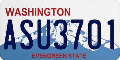 WA license plate ASU3701