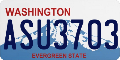 WA license plate ASU3703