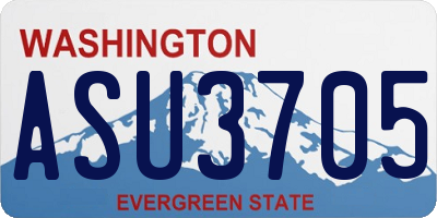 WA license plate ASU3705