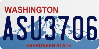 WA license plate ASU3706