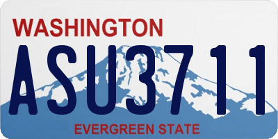 WA license plate ASU3711