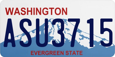 WA license plate ASU3715