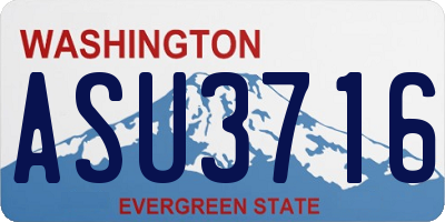 WA license plate ASU3716