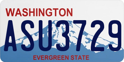 WA license plate ASU3729