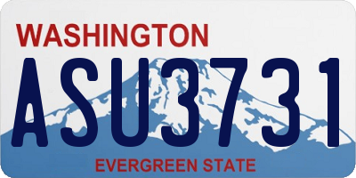 WA license plate ASU3731