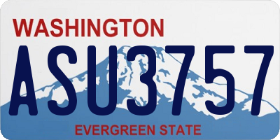 WA license plate ASU3757