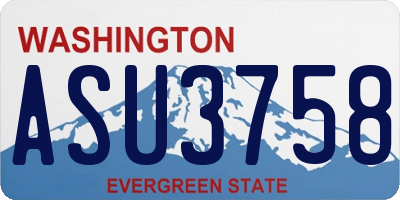 WA license plate ASU3758