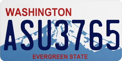 WA license plate ASU3765