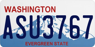 WA license plate ASU3767