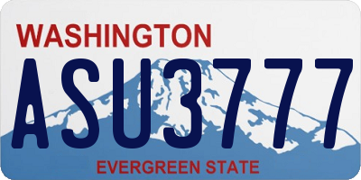 WA license plate ASU3777
