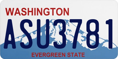 WA license plate ASU3781