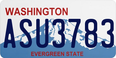 WA license plate ASU3783