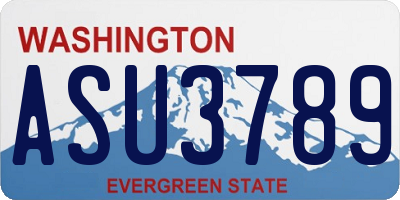 WA license plate ASU3789