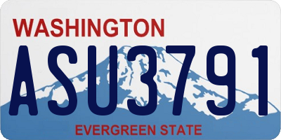 WA license plate ASU3791