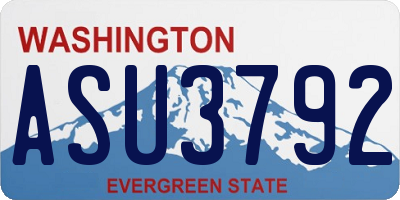 WA license plate ASU3792