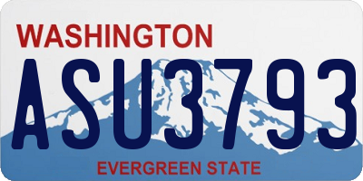 WA license plate ASU3793