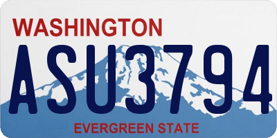 WA license plate ASU3794
