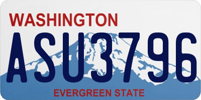 WA license plate ASU3796