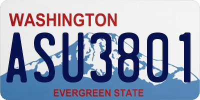 WA license plate ASU3801