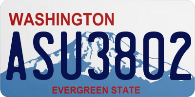 WA license plate ASU3802