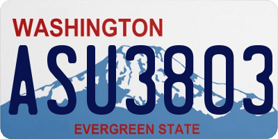 WA license plate ASU3803