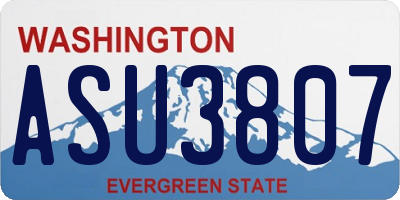WA license plate ASU3807