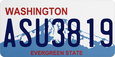 WA license plate ASU3819