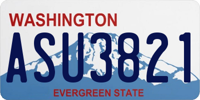 WA license plate ASU3821