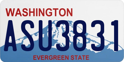 WA license plate ASU3831
