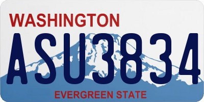 WA license plate ASU3834