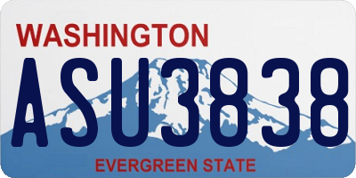 WA license plate ASU3838