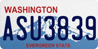 WA license plate ASU3839