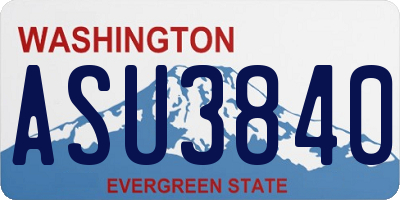 WA license plate ASU3840