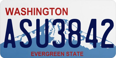 WA license plate ASU3842
