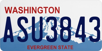 WA license plate ASU3843