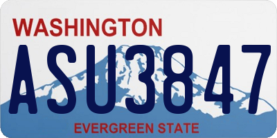WA license plate ASU3847
