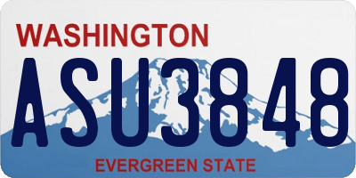 WA license plate ASU3848
