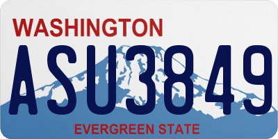 WA license plate ASU3849