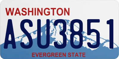 WA license plate ASU3851