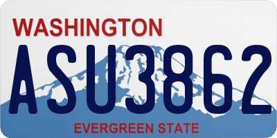 WA license plate ASU3862
