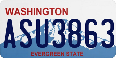 WA license plate ASU3863