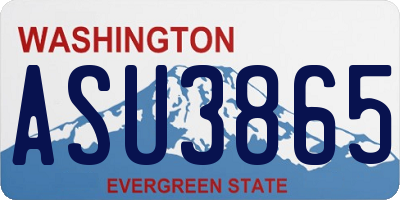 WA license plate ASU3865