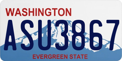 WA license plate ASU3867